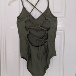 Aerie Olive Green one piece swimsuit Sz Med